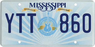 MS license plate YTT860