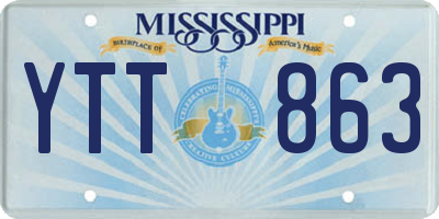 MS license plate YTT863