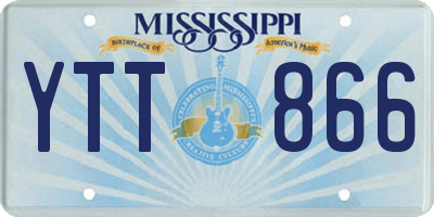 MS license plate YTT866