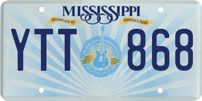 MS license plate YTT868