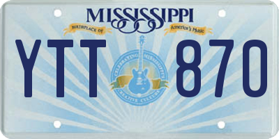 MS license plate YTT870