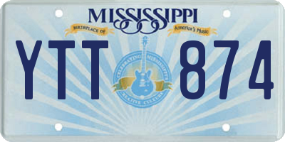 MS license plate YTT874