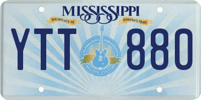 MS license plate YTT880