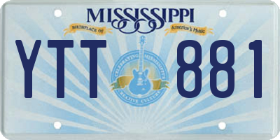 MS license plate YTT881