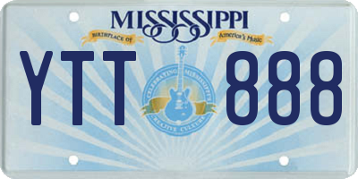 MS license plate YTT888
