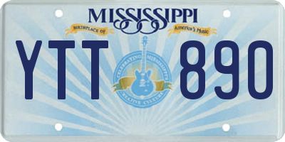 MS license plate YTT890