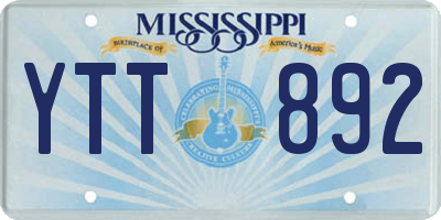 MS license plate YTT892