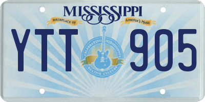 MS license plate YTT905