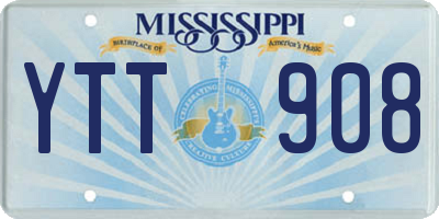 MS license plate YTT908