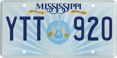 MS license plate YTT920