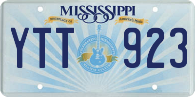 MS license plate YTT923