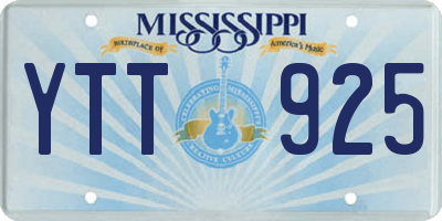 MS license plate YTT925