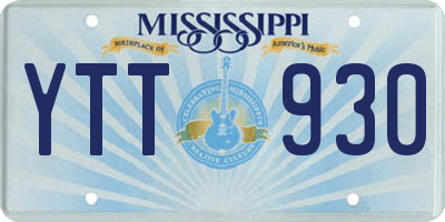 MS license plate YTT930