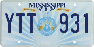 MS license plate YTT931