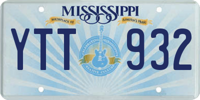 MS license plate YTT932