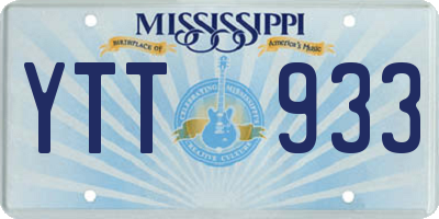 MS license plate YTT933