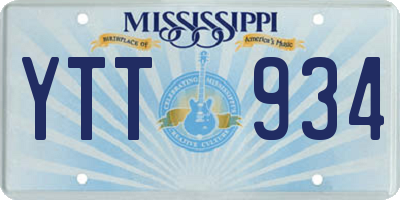 MS license plate YTT934