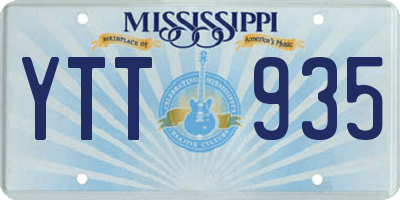 MS license plate YTT935