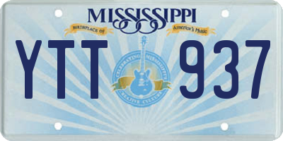 MS license plate YTT937