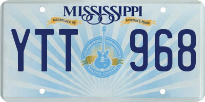MS license plate YTT968