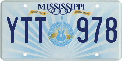 MS license plate YTT978