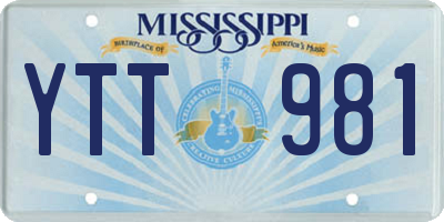 MS license plate YTT981