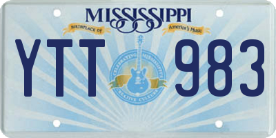MS license plate YTT983