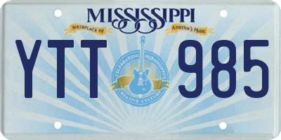 MS license plate YTT985