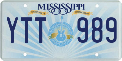 MS license plate YTT989