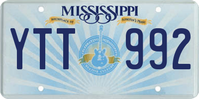 MS license plate YTT992