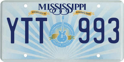 MS license plate YTT993