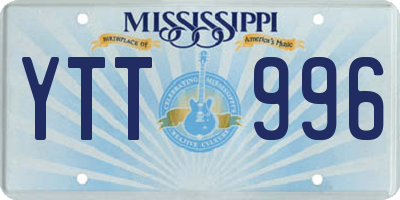 MS license plate YTT996