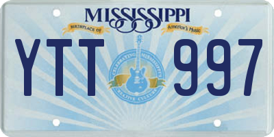 MS license plate YTT997