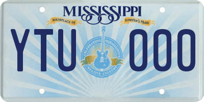 MS license plate YTU000