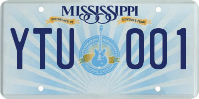 MS license plate YTU001