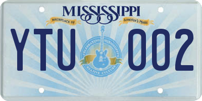 MS license plate YTU002
