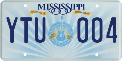 MS license plate YTU004