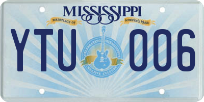 MS license plate YTU006