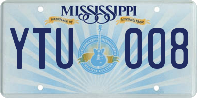 MS license plate YTU008
