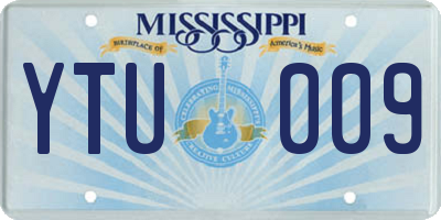 MS license plate YTU009