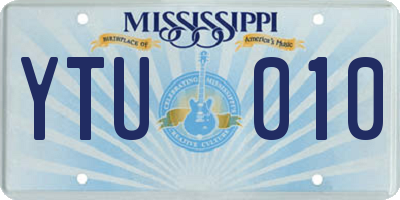 MS license plate YTU010