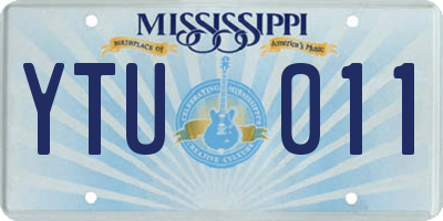MS license plate YTU011