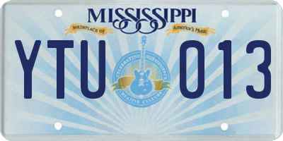 MS license plate YTU013