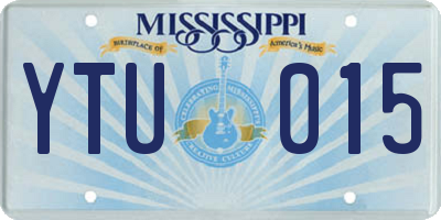 MS license plate YTU015