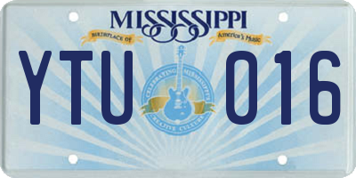 MS license plate YTU016