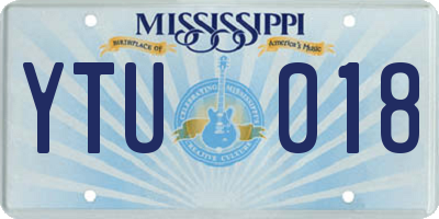 MS license plate YTU018