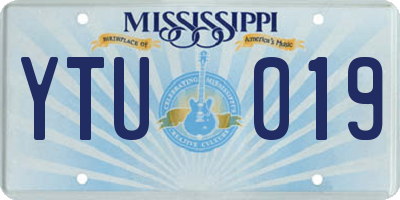 MS license plate YTU019