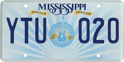 MS license plate YTU020