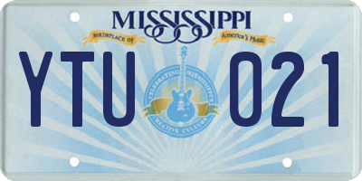 MS license plate YTU021