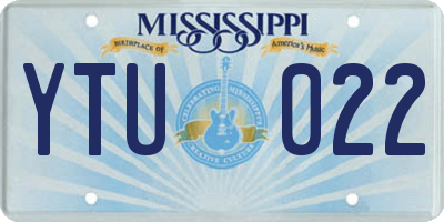 MS license plate YTU022